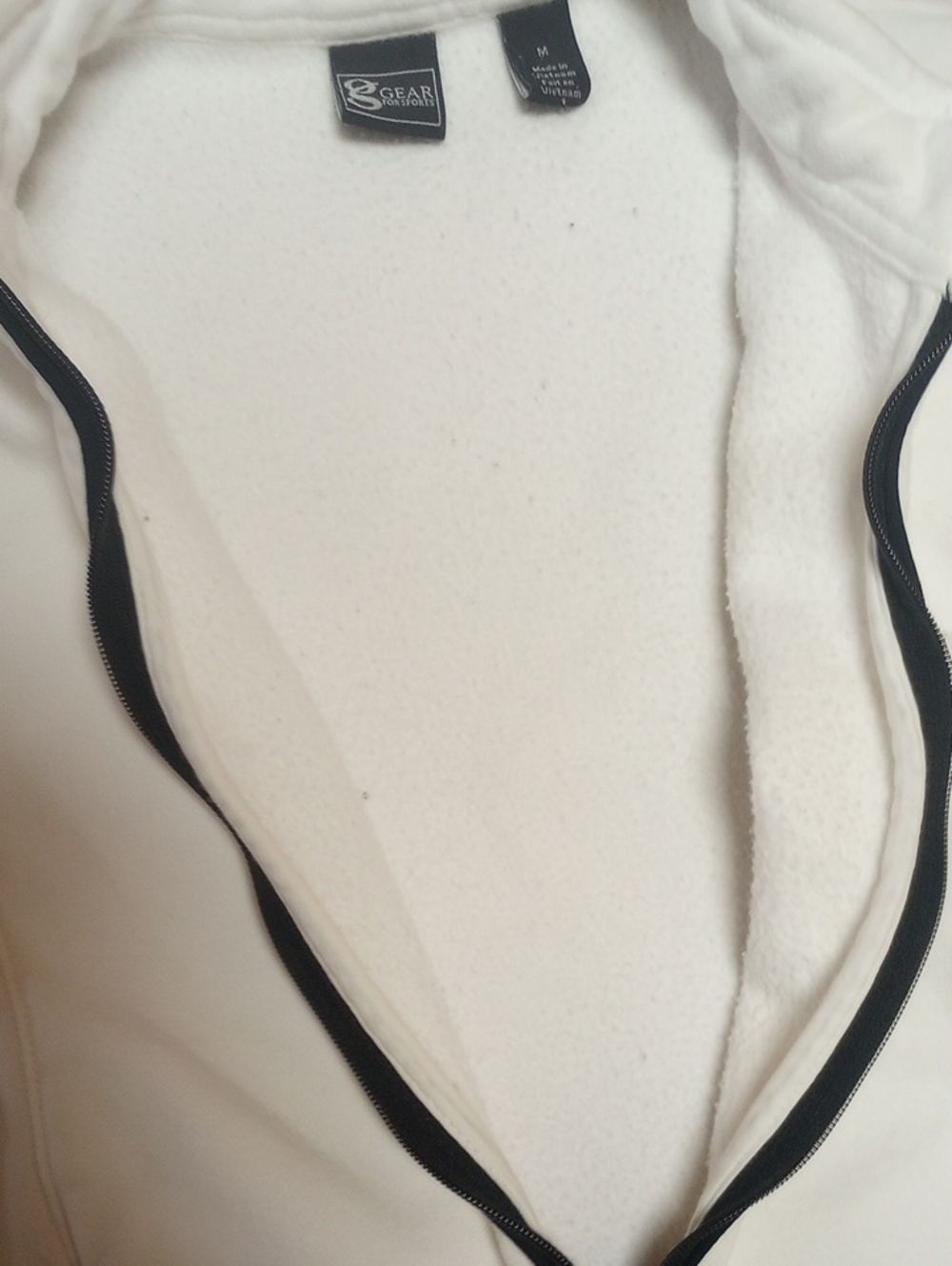 Gear For Sports White Fleece Jacket Trimmed In black - Picture 8 of 9
